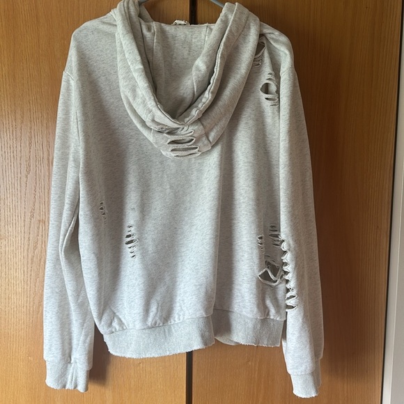 COPY - POL Distressed Gray Zip-Up Hoodie - Picture 2 of 2